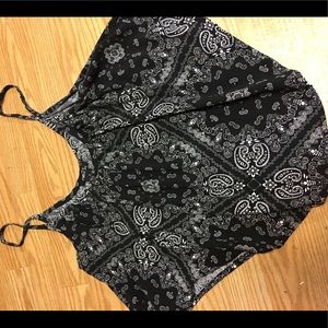 black flowy, rue 21 croptop